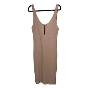 Honey Punch blush midi dress with zip